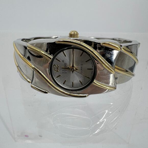 Vivani Womens Two Tone Stainless Quartz Bracelet Watch Works New Battery - Picture 4 of 7